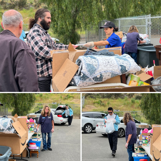 Thrift Shop donations Busy morning! Volunteers and staff collecting donations at the Thrift Shop.